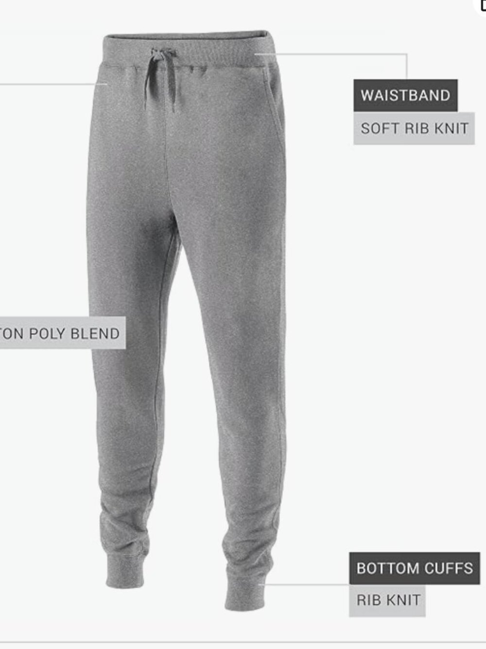 Holloway Men’s Medium Heather Gray Jogger Sweatpants, NWOT - Picture 2 of 6